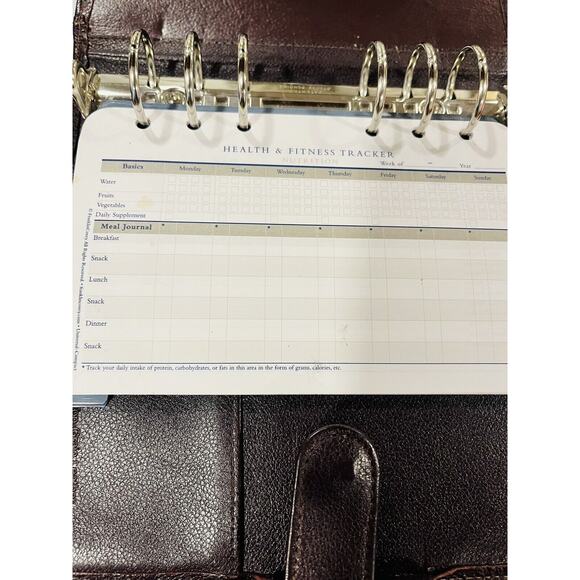 Vtg Franklin Covey Brown Full Grain Leather Planner 6 Ring Binder Rare - Picture 9 of 12